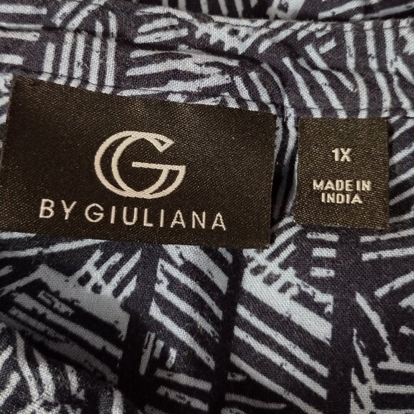 G By Giuliana, 2 pc. Top and Wide Leg Pull-on Pants, Size 1X, Blue - Picture 8 of 9